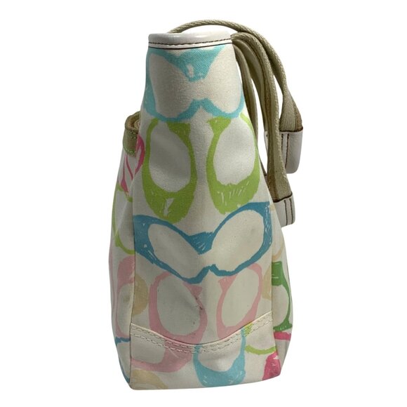 COACH Hampton Pastel Signature Scribble Shoulder Bag Tote 247 w/ 2 Hang Tags - Picture 2 of 16